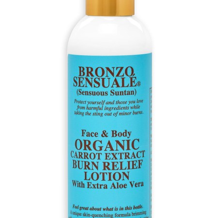Sunburn Relief Organic Carrot + Organic Aloe Lotion By Bronzo Sensualé® 8.5 Ounces