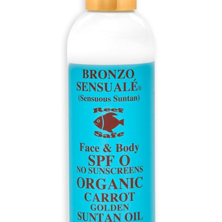 SPF 0 (NO Sunscreens) Reef Safe Organic Carrot Oil for Tanning, Massage, & Aromatherapy Bath By Bronzo Sensualé® 8.5 Ounces