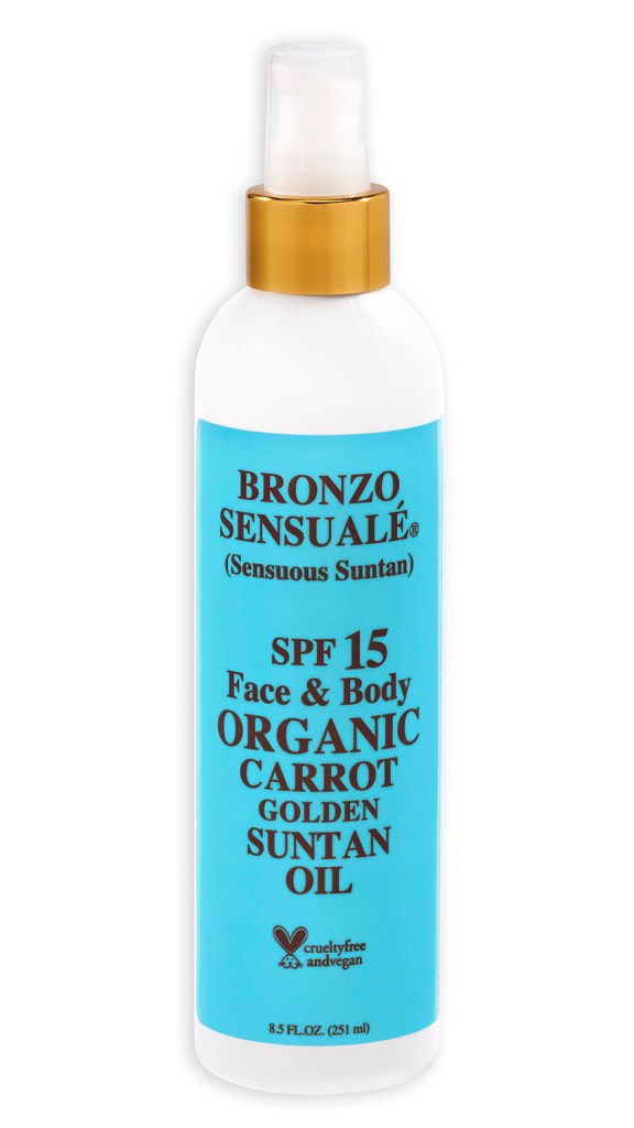 SPF 15 Sunscreen Deep Tanning Organic Carrot Oil By Bronzo Sensualé® 8.5 Ounces